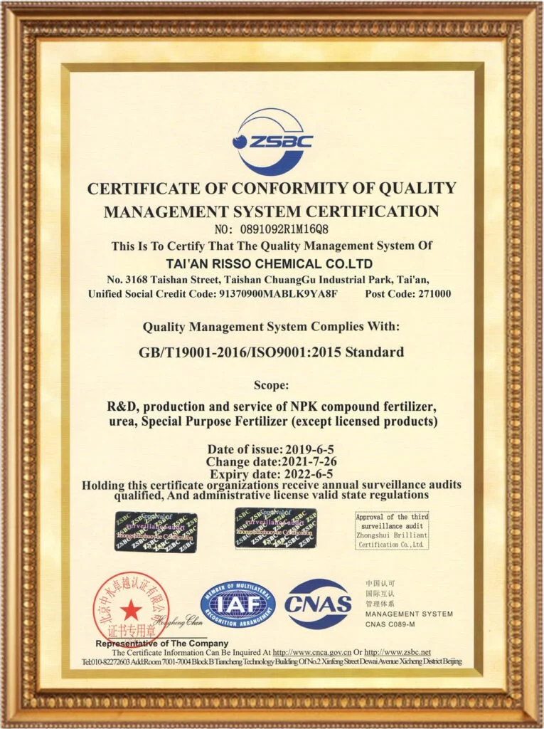 ISO certification