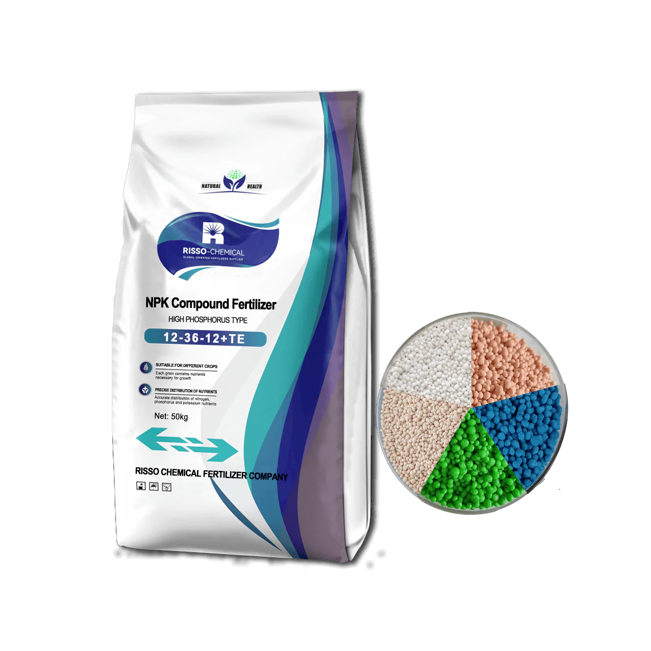 NPK 12-36-12 Fertilizante con alto contenido en nitrógeno