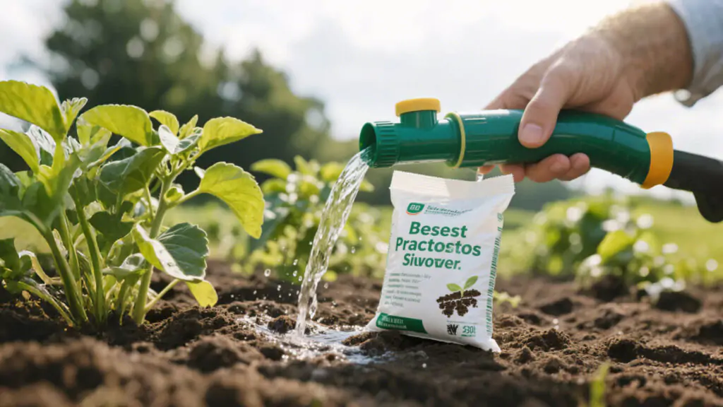 Práctica de fertilizantes solubles en agua