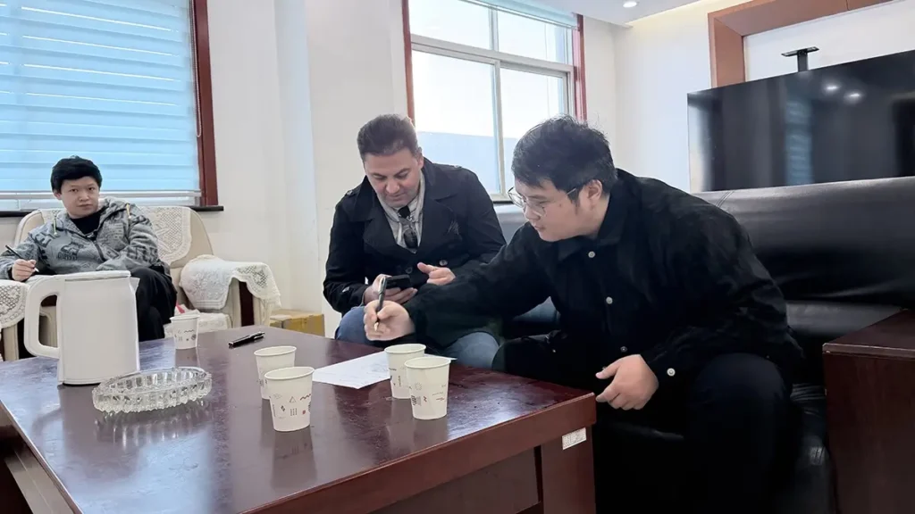 Business meeting between Kazakhstan client and Risso Fertilizer team