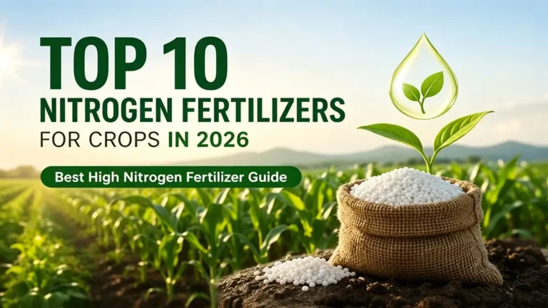 Top 10 nitrogen fertilizers for crops in 2026 infographic showing high efficiency nitrogen fertilizer types