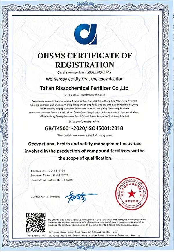OHSMS Ceftificate of Registration