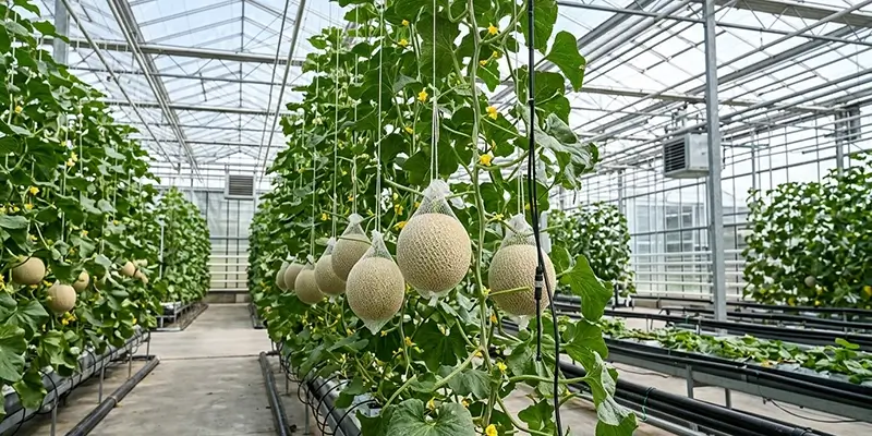 Melons_growing_in_greenhouse_