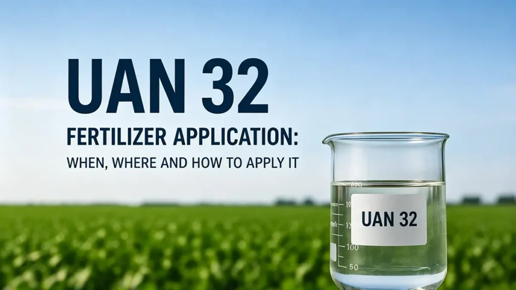 UAN 32 fertilizer application guide showing liquid nitrogen fertilizer use in modern crop production