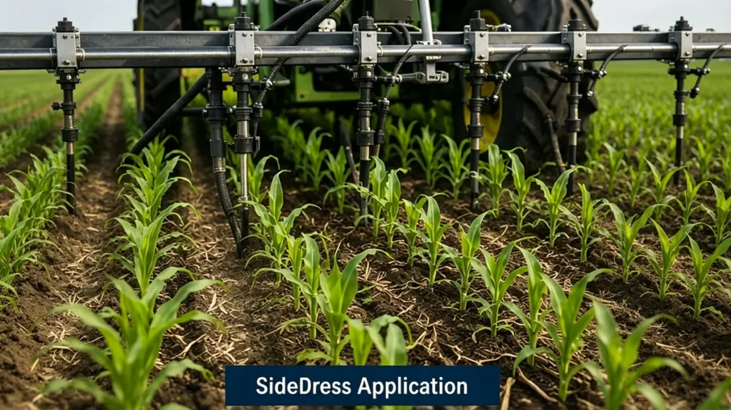 UAN 32 fertilizer application methods including soil injection, surface banding, and broadcast application