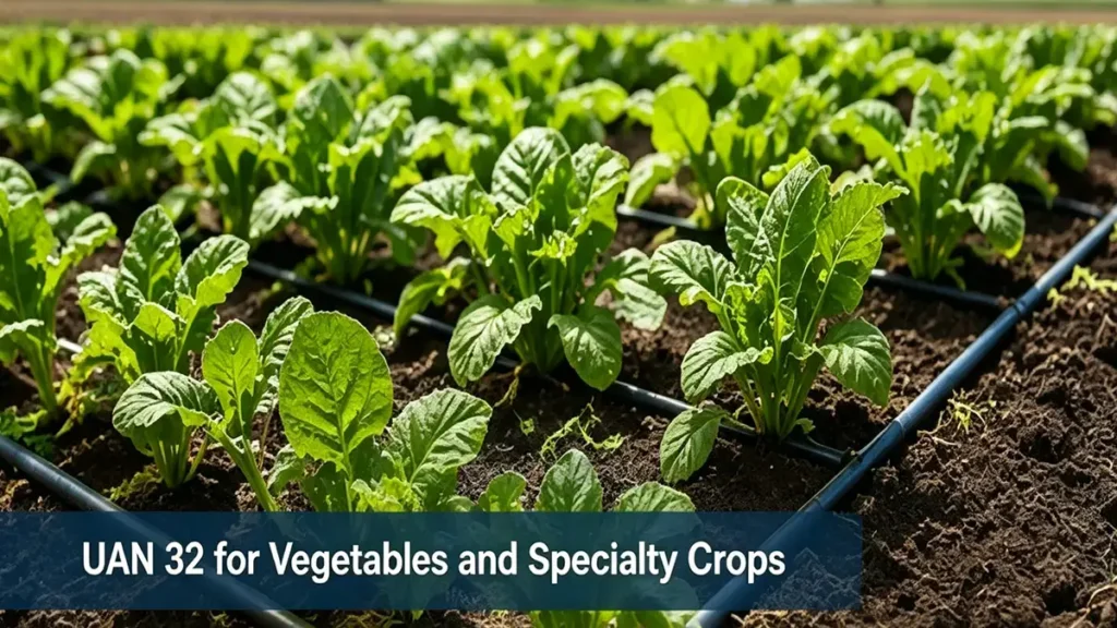 UAN 32 fertilizer application for vegetables and other crops to support efficient nitrogen management