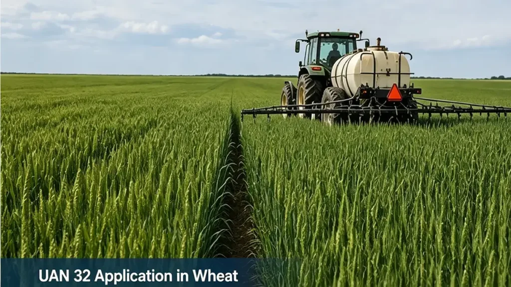 UAN 32 liquid nitrogen fertilizer applied to wheat for effective nitrogen management
