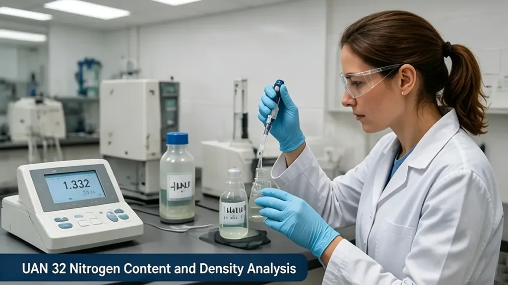 UAN 32 nitrogen content and fertilizer density analysis for liquid nitrogen application calculations