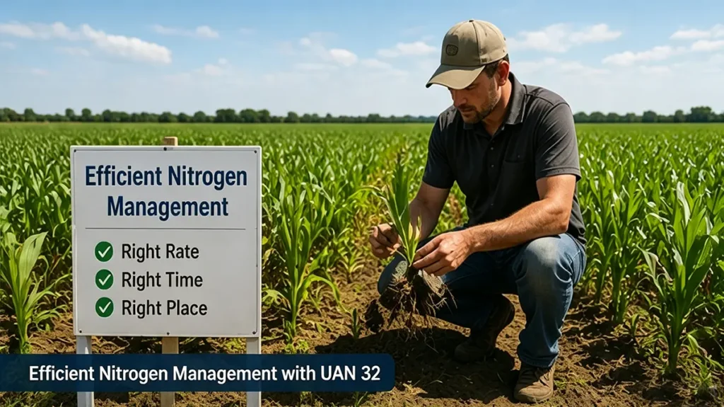Efficient UAN 32 nitrogen management with proper fertilizer application for healthy crop growth