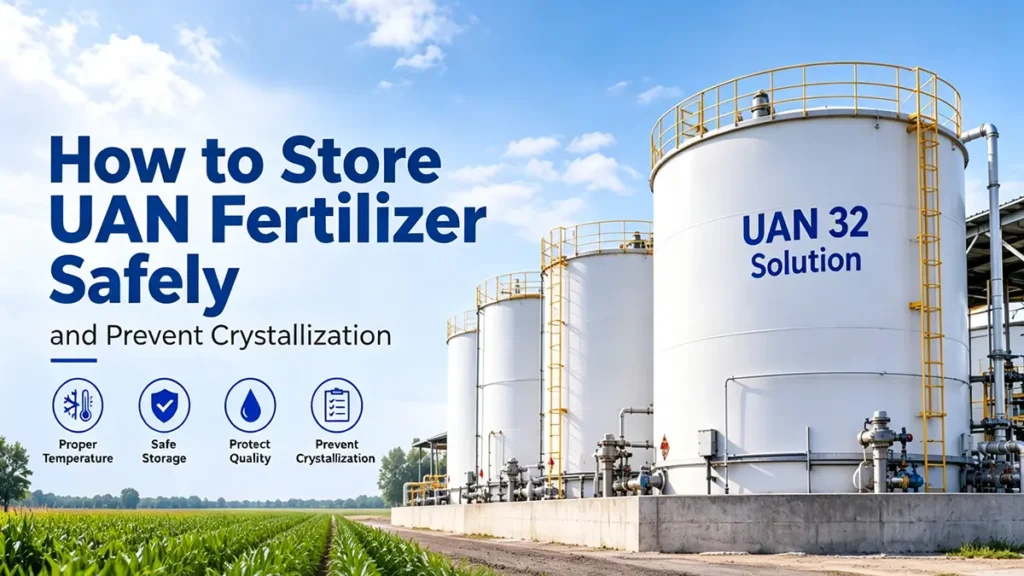 UAN fertilizer storage and crystallization prevention
