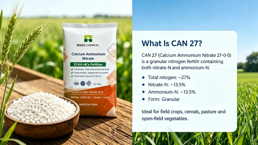 CAN 27 calcium ammonium nitrate fertilizer with nitrate and ammonium nitrogen