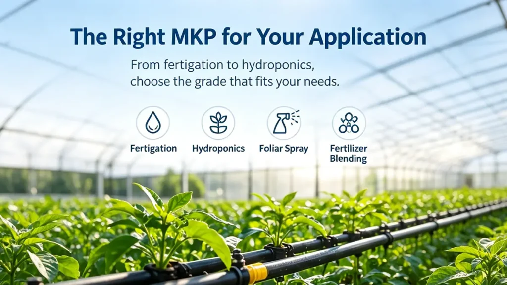 MKP fertilizer applications in fertigation, hydroponics and foliar fertilization
