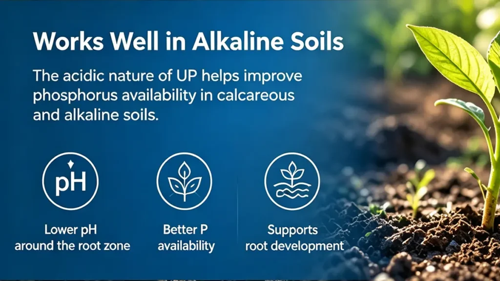 UP fertilizer 17-44-0 application in alkaline and calcareous soil