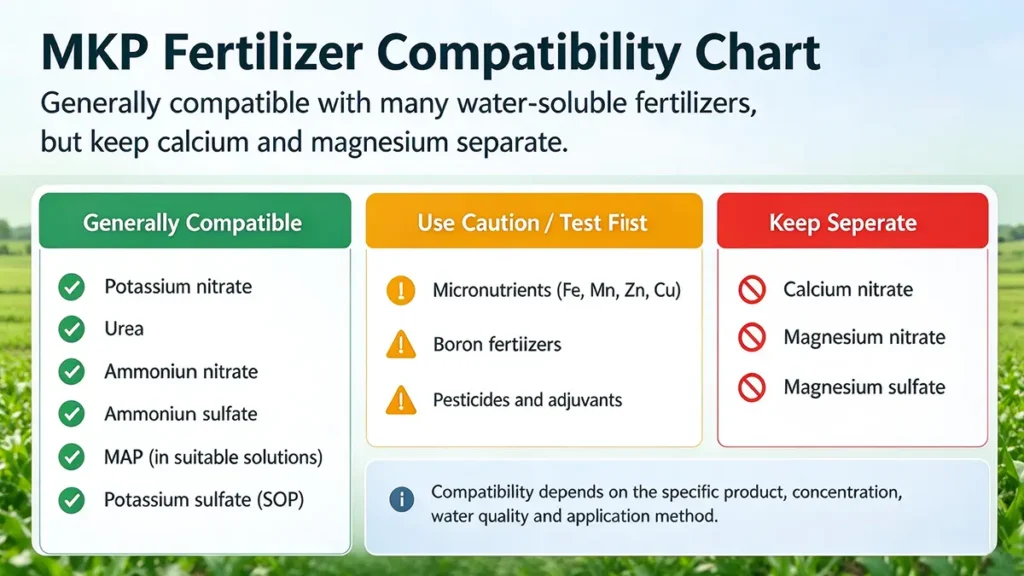 MKP Fertilizer Compatibility chart
