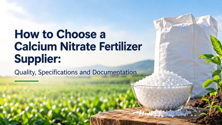 How to choose a calcium nitrate fertilizer supplier based on product quality, technical specifications, and documentation.