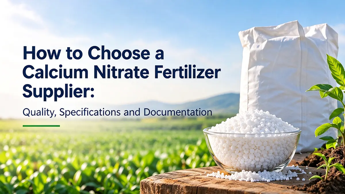 How to choose a calcium nitrate fertilizer supplier based on product quality, technical specifications, and documentation.