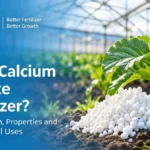 Calcium nitrate fertilizer granules with the title What Is Calcium Nitrate Fertilizer? Composition, Properties and Agricultural Uses